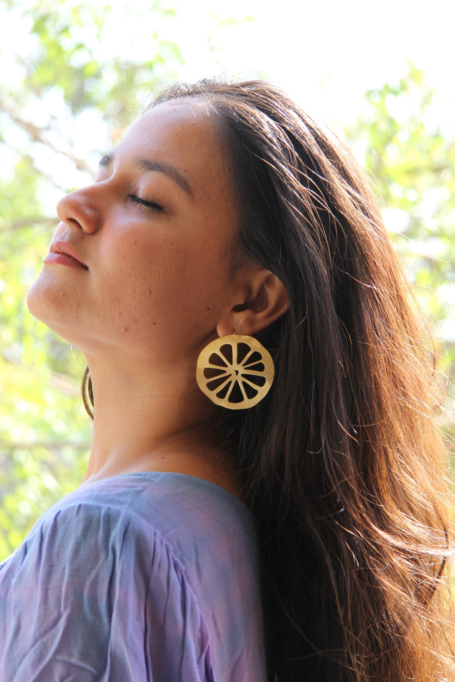 LEMON-RIND HOOK EARRINGS